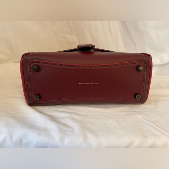 Coach Courier Carryall In Colorblock Leather With Snakeskin Detail - Picture 8 of 14